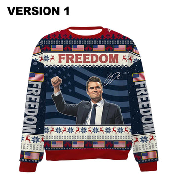 2026 Christmas Freedom Charlie Kirk Ugly Sweater Moonbestprint