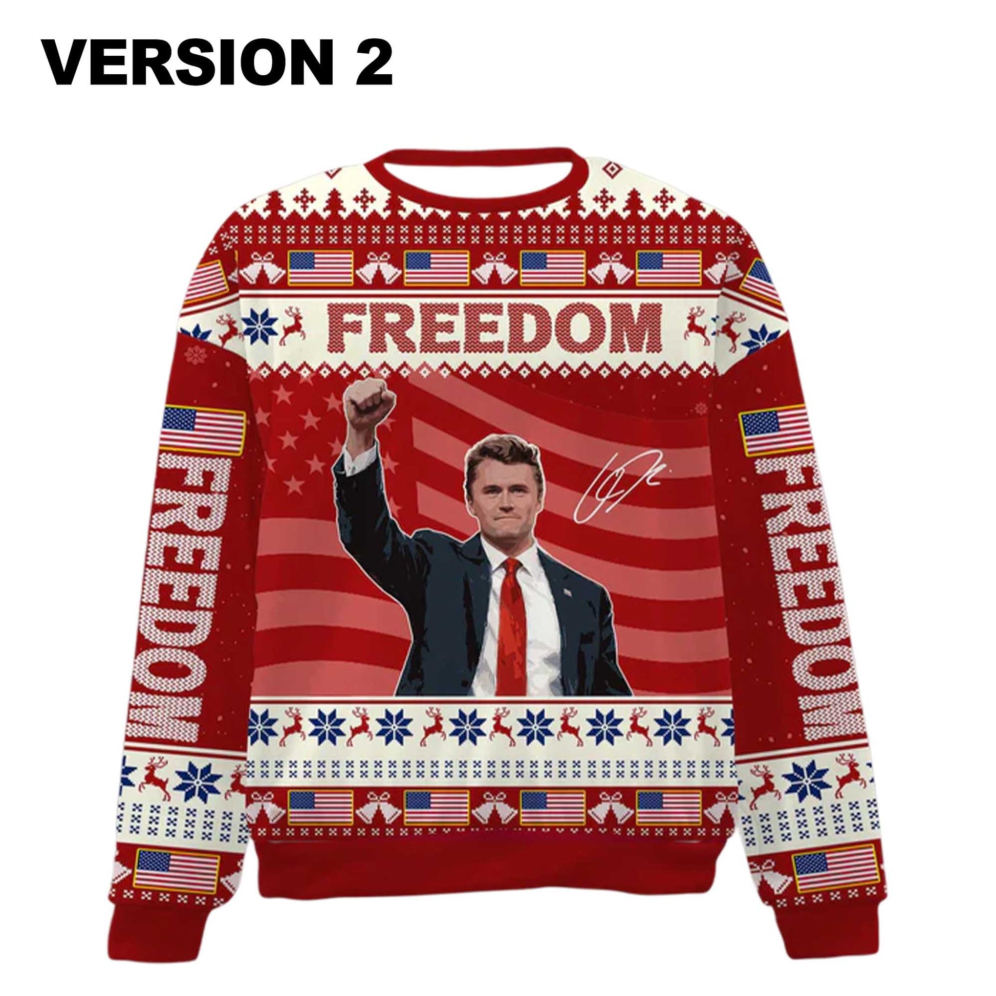 2026 Christmas Freedom Charlie Kirk Ugly Sweater Moonbestprint