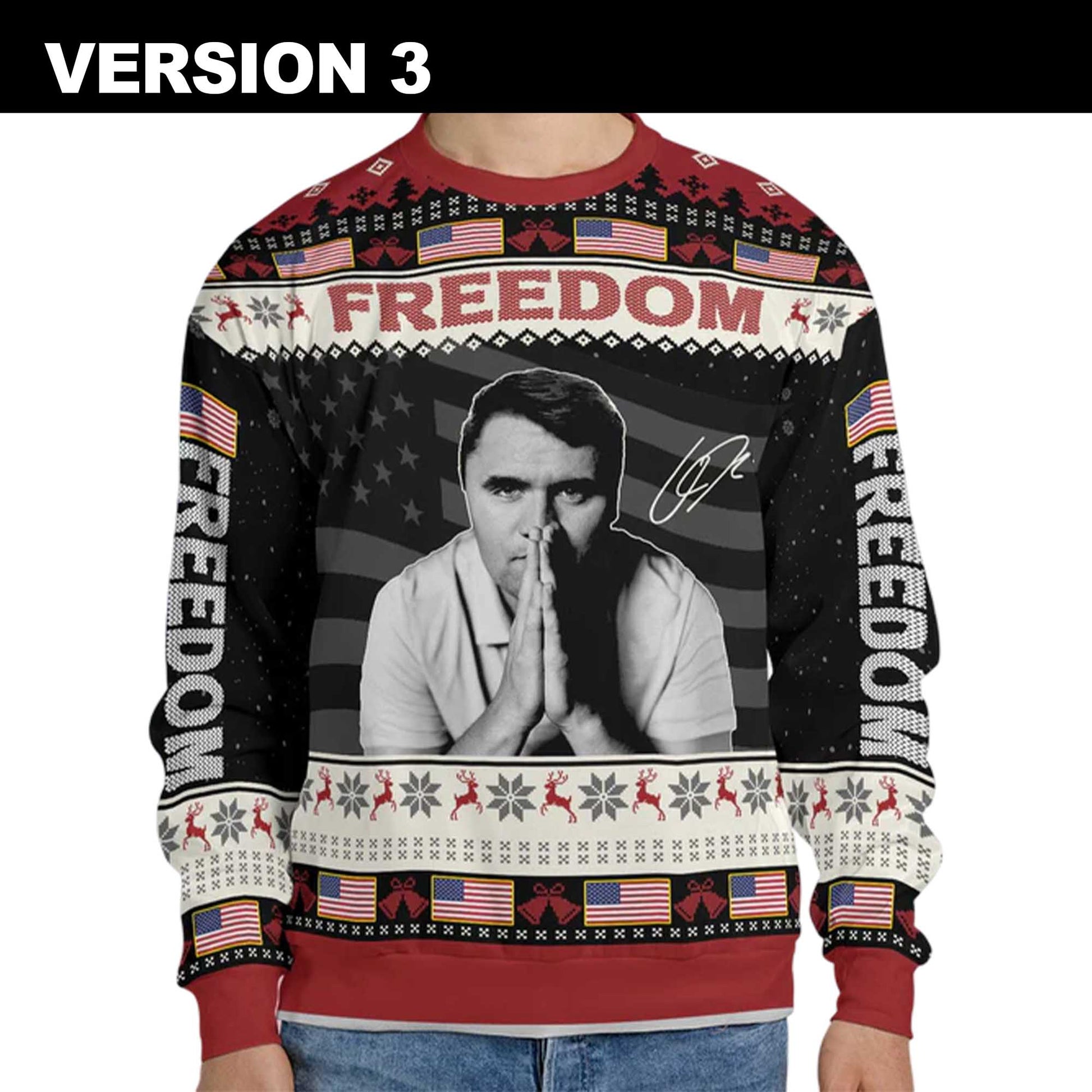 2026 Christmas Freedom Charlie Kirk Ugly Sweater Moonbestprint