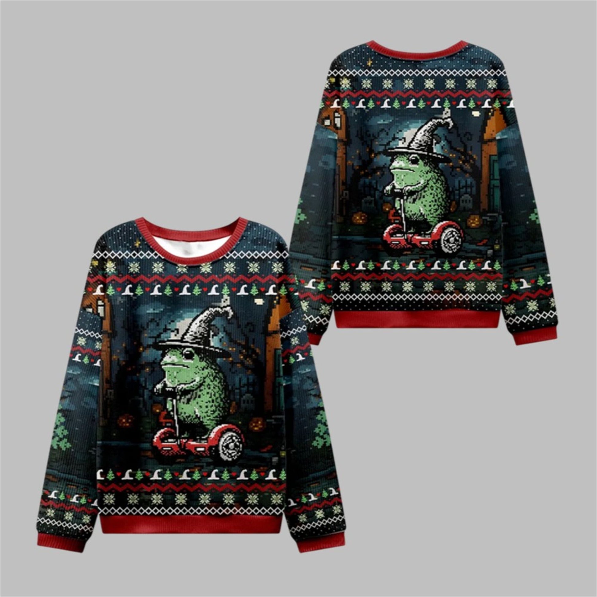 2026 Christmas Frog Ride Ugly Christmas Sweater - Moonbestprint