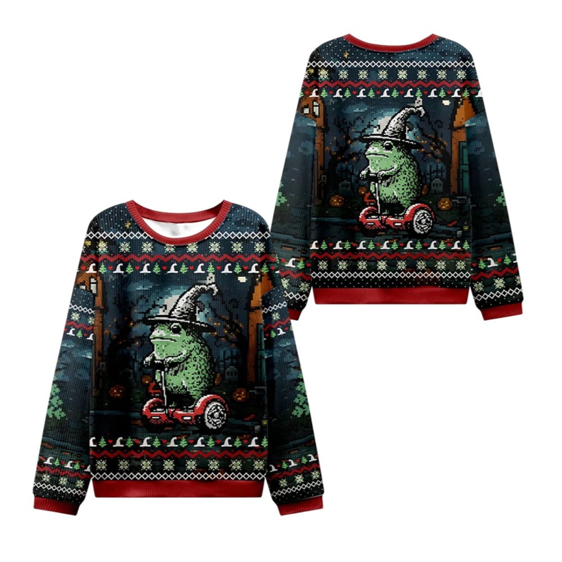 2026 Christmas Frog Ride Ugly Christmas Sweater - Moonbestprint