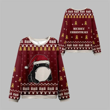 2026 Christmas Frog Wearing Santa Hat Ugly Sweater - Moonbestprint