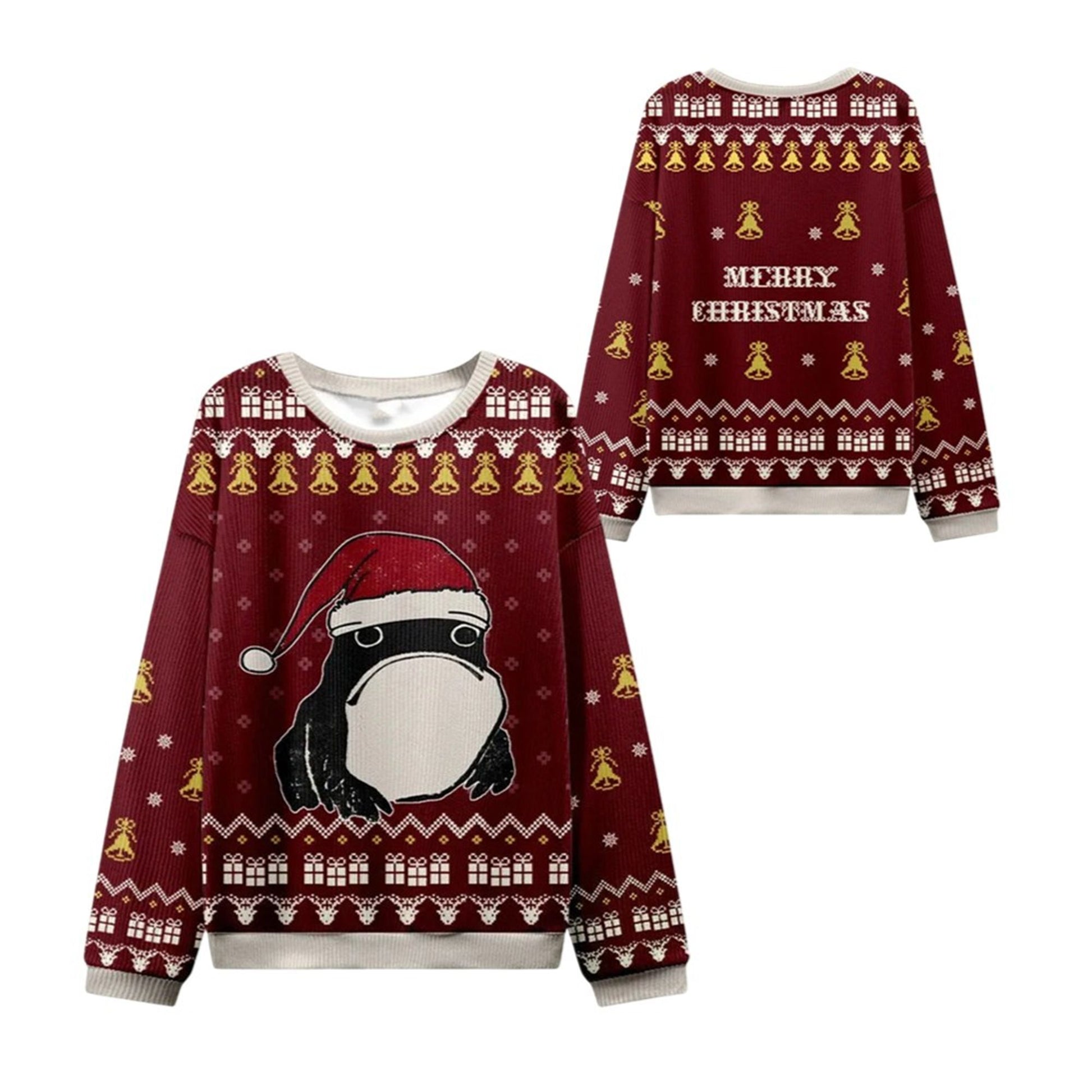 2026 Christmas Frog Wearing Santa Hat Ugly Sweater - Moonbestprint