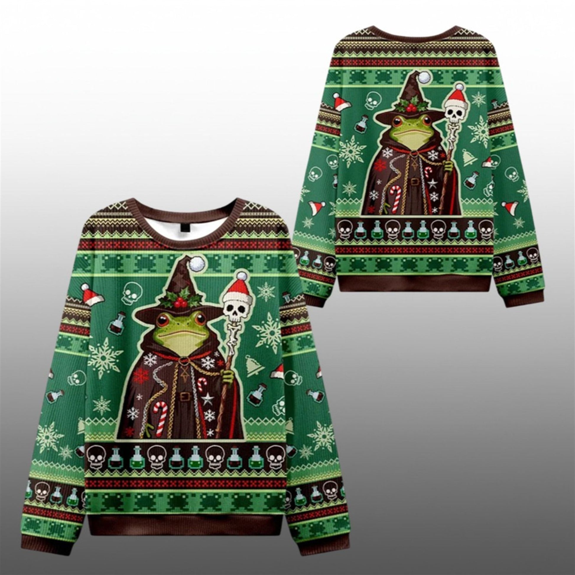 2026 Christmas Frog Wizard Ugly Sweater - Moonbestprint