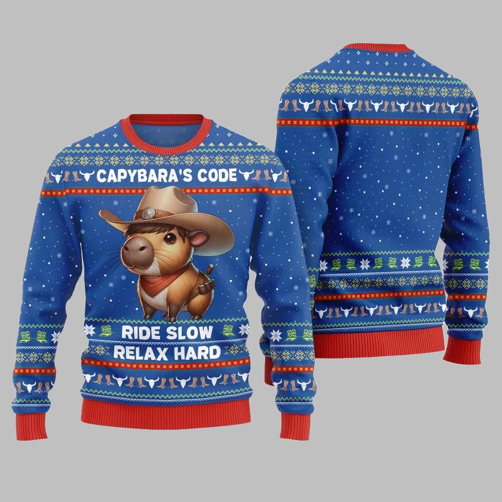 2026 Christmas Funny Capybara Ugly Christmas Sweater - Moonbestprint
