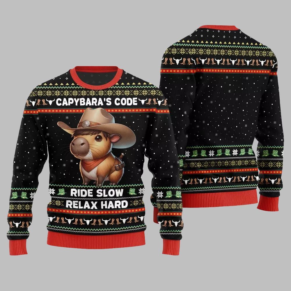 2026 Christmas Funny Capybara Ugly Christmas Sweater - Moonbestprint