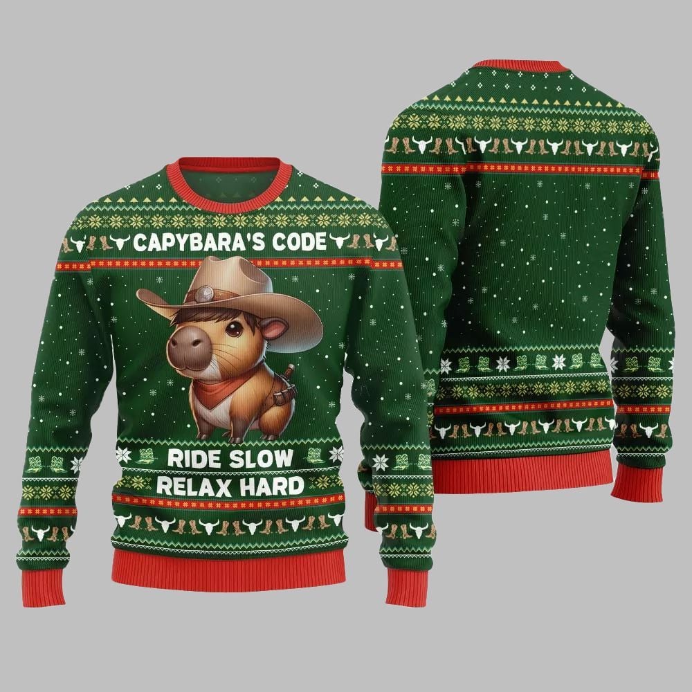 2026 Christmas Funny Capybara Ugly Christmas Sweater - Moonbestprint