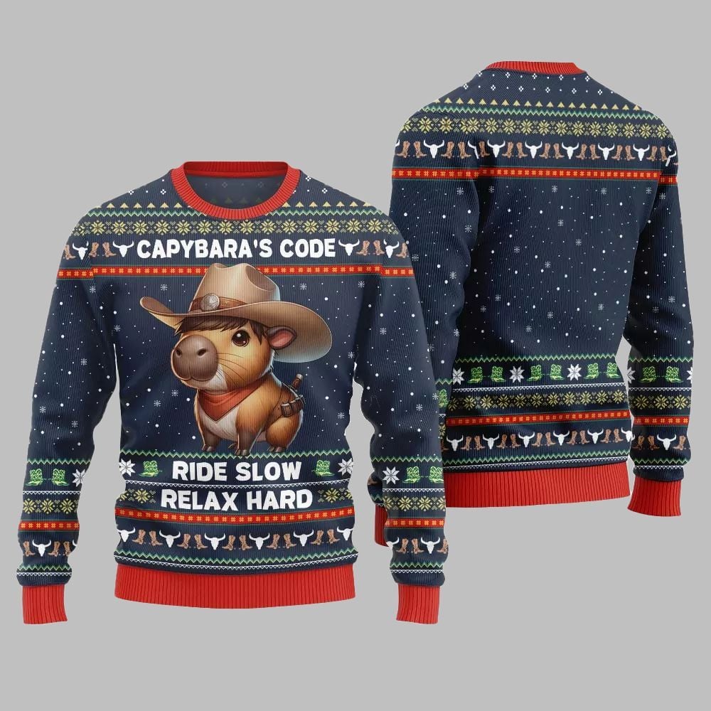 2026 Christmas Funny Capybara Ugly Christmas Sweater - Moonbestprint