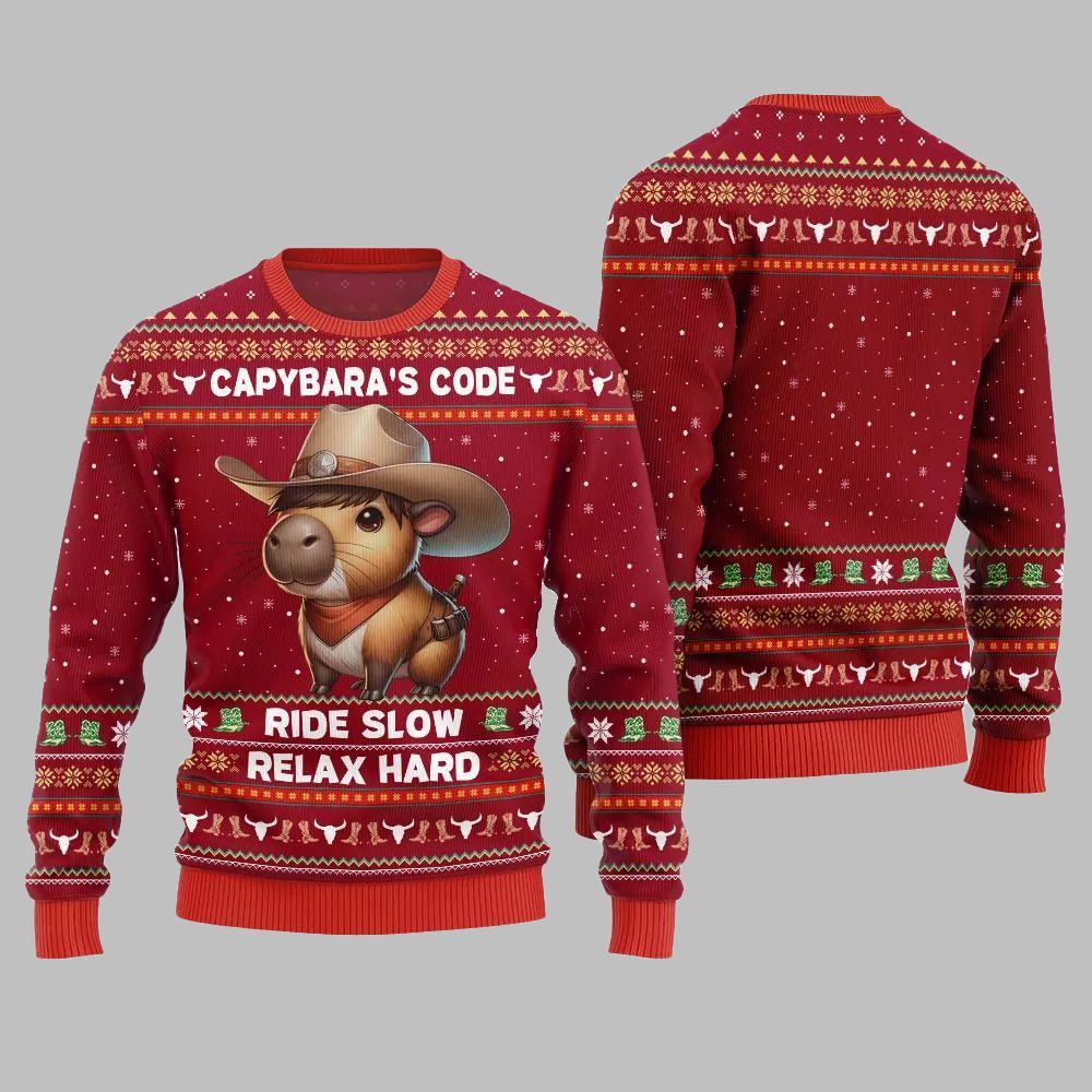 2026 Christmas Funny Capybara Ugly Christmas Sweater - Moonbestprint