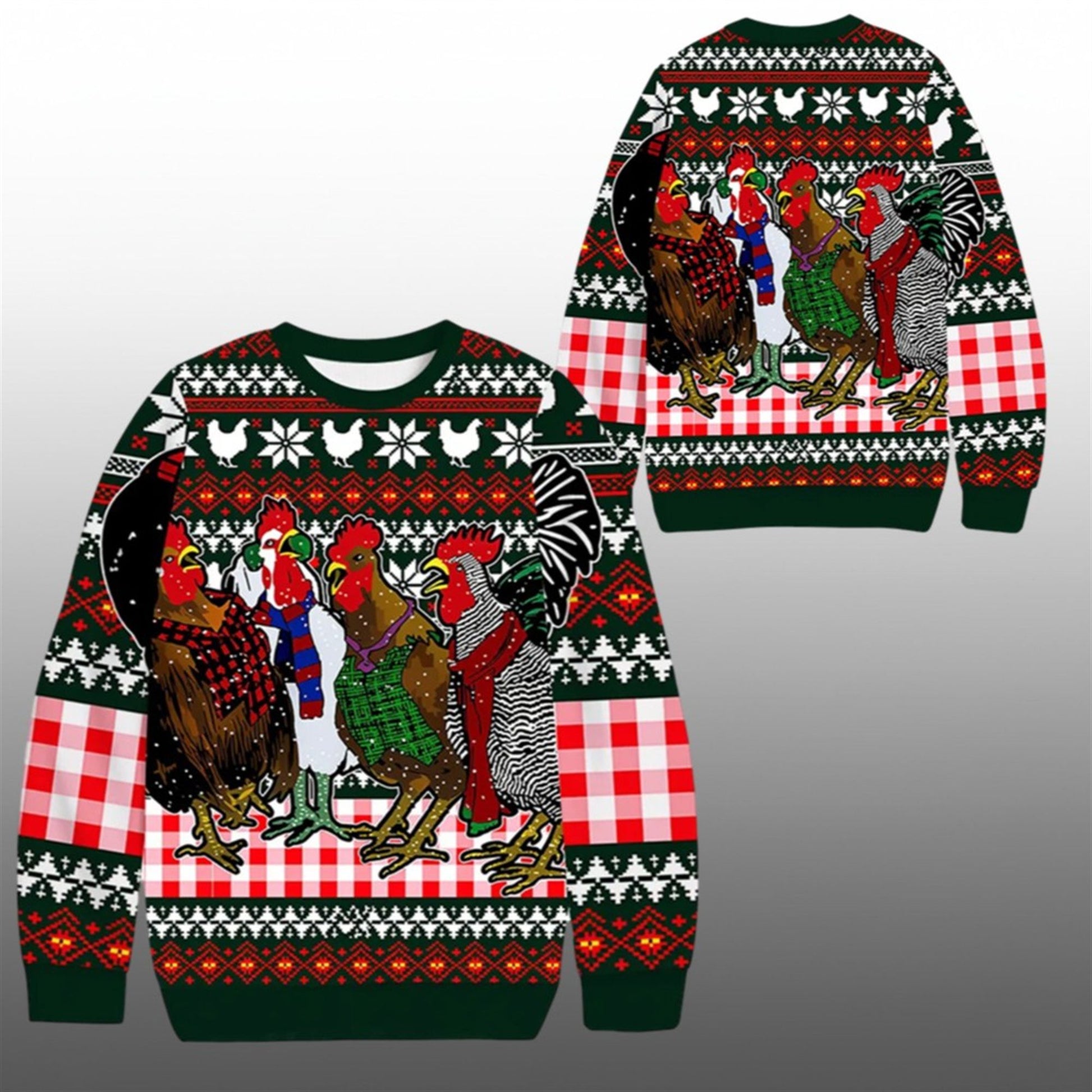 2026 Christmas Funny Chicken Ugly Sweater - Moonbestprint