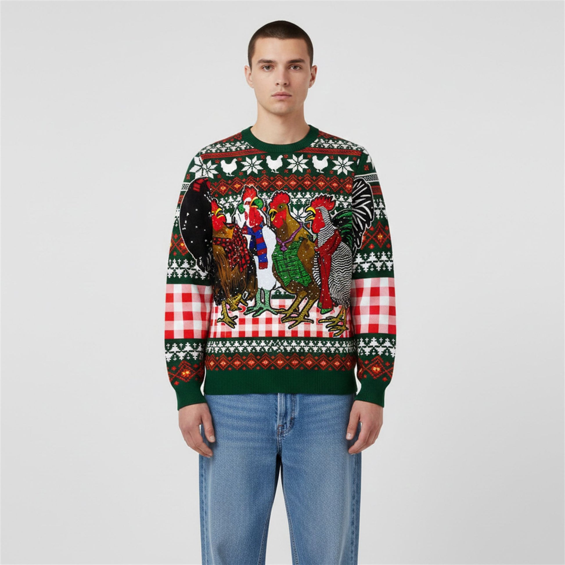 2026 Christmas Funny Chicken Ugly Sweater - Moonbestprint