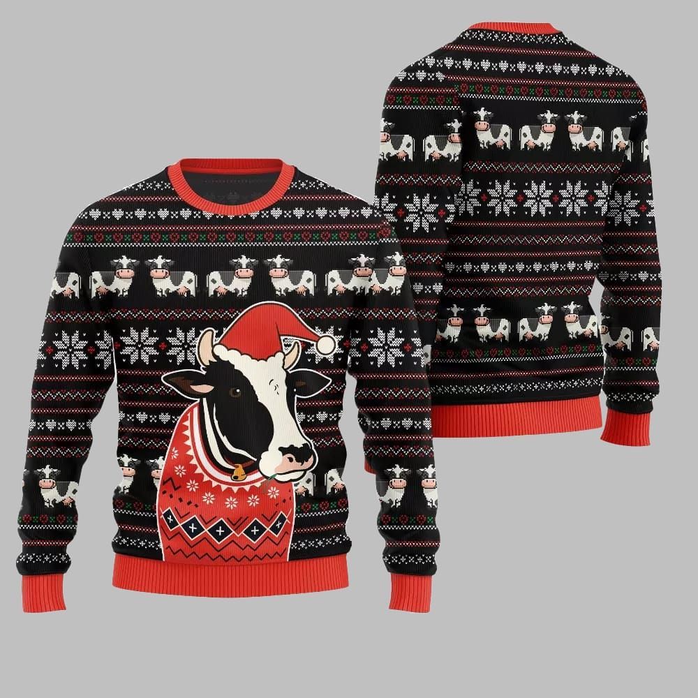 2026 Christmas Funny Cow Ugly Christmas Sweater - Moonbestprint