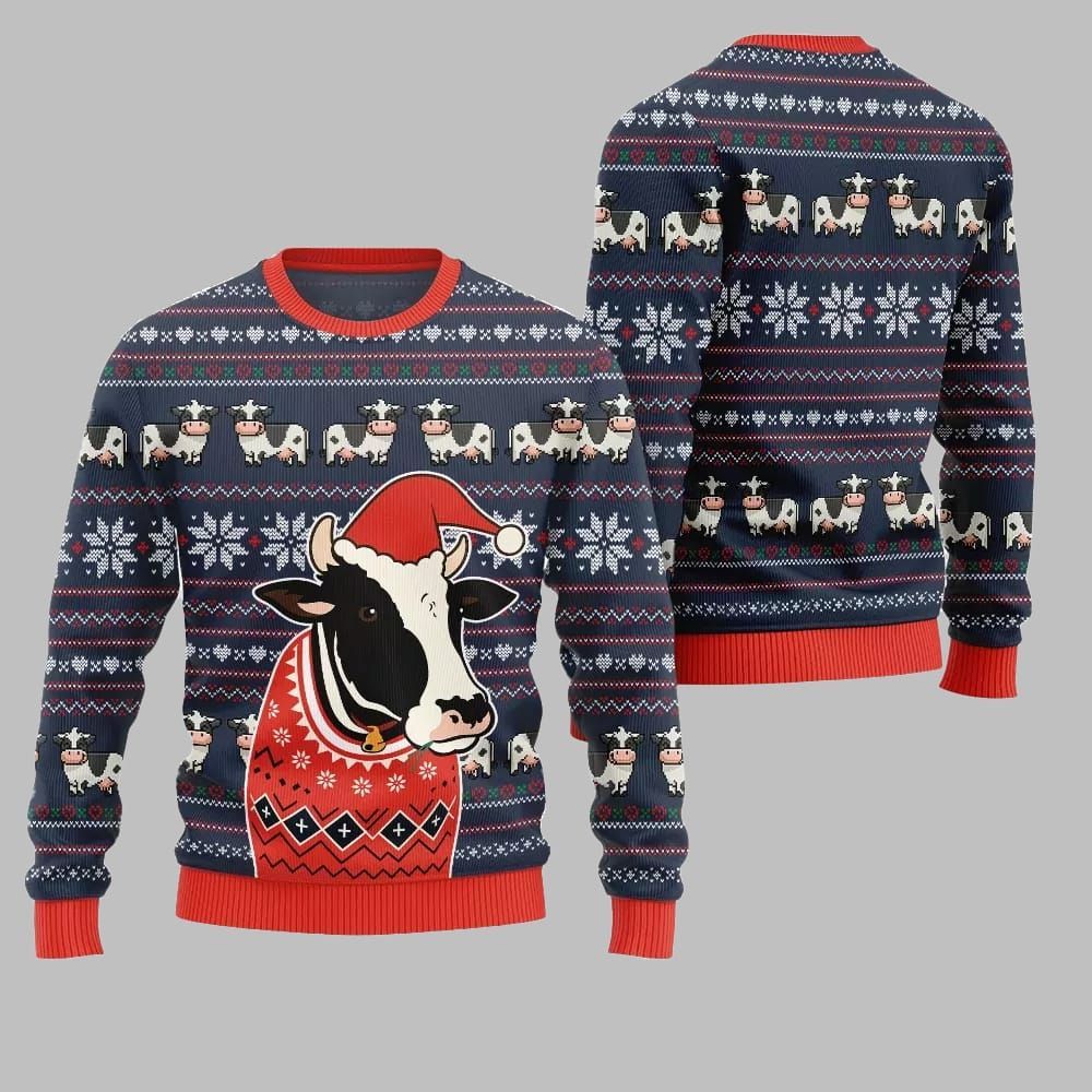 2026 Christmas Funny Cow Ugly Christmas Sweater - Moonbestprint