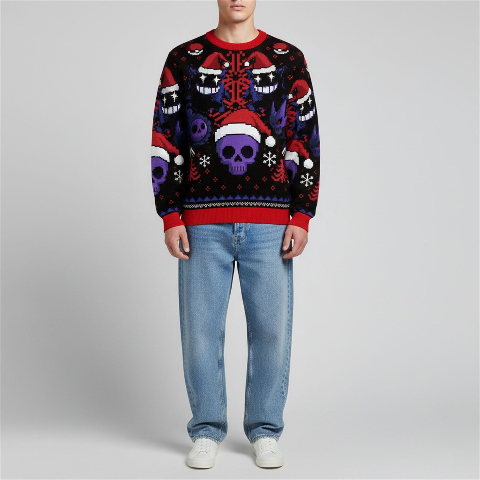 2026 Christmas Funny Ghost Gengar Ugly Sweater - Moonbestprint