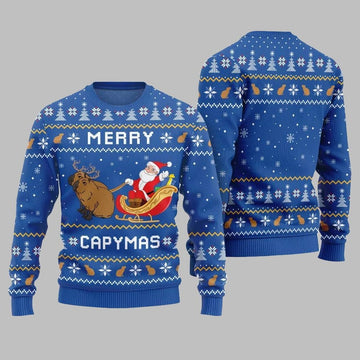 2026 Christmas Funny Merry Capybara Ugly Christmas Sweater - Moonbestprint