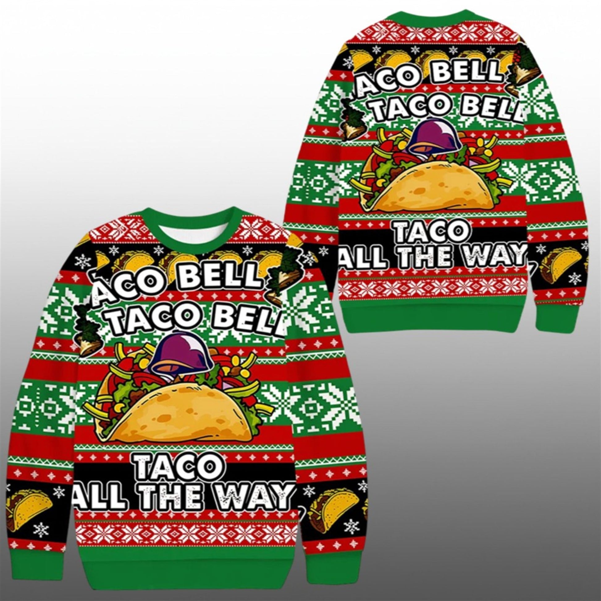 2026 Christmas Funny Mexican Taco Bell Ugly Sweater - Moonbestprint