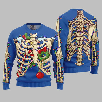 2026 Christmas Funny Skeleton Ugly Christmas Sweater - Moonbestprint