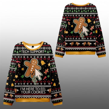 2026 Christmas Gingerbread I'm Here To Eel Your Cookies Ugly Sweater - Moonbestprint