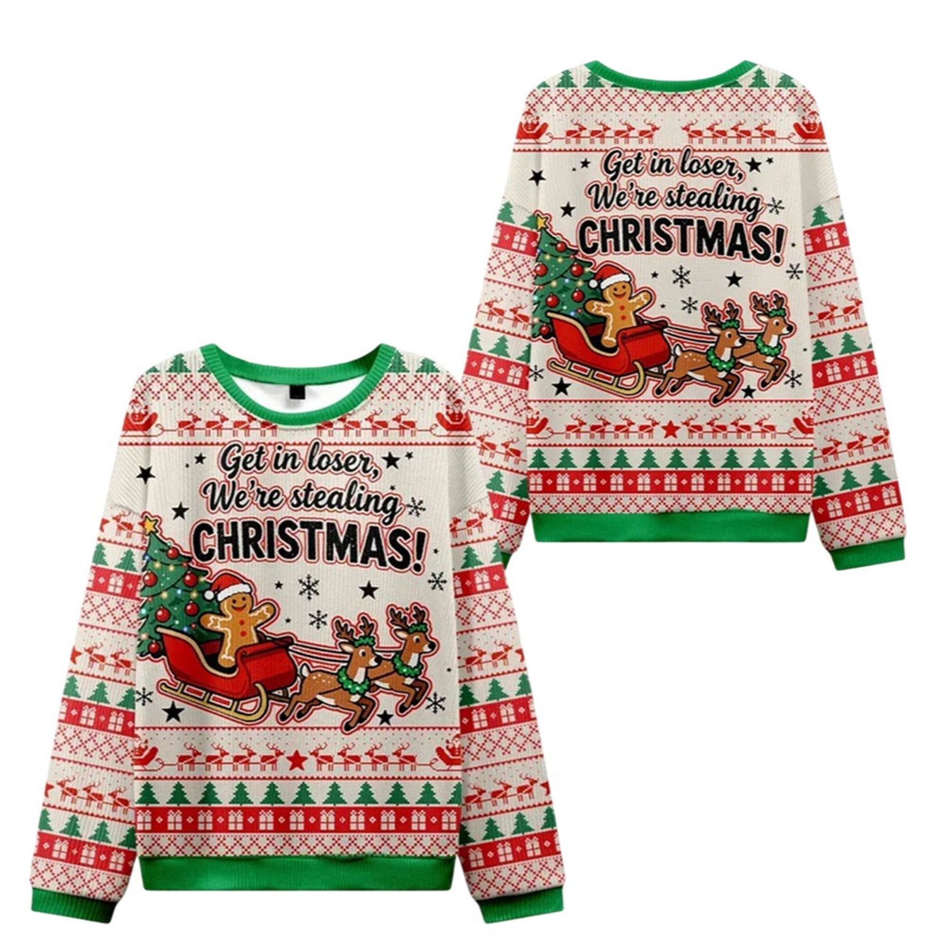 2026 Christmas Gingerbread Man Gives Gifts Ugly Sweater - Moonbestprint
