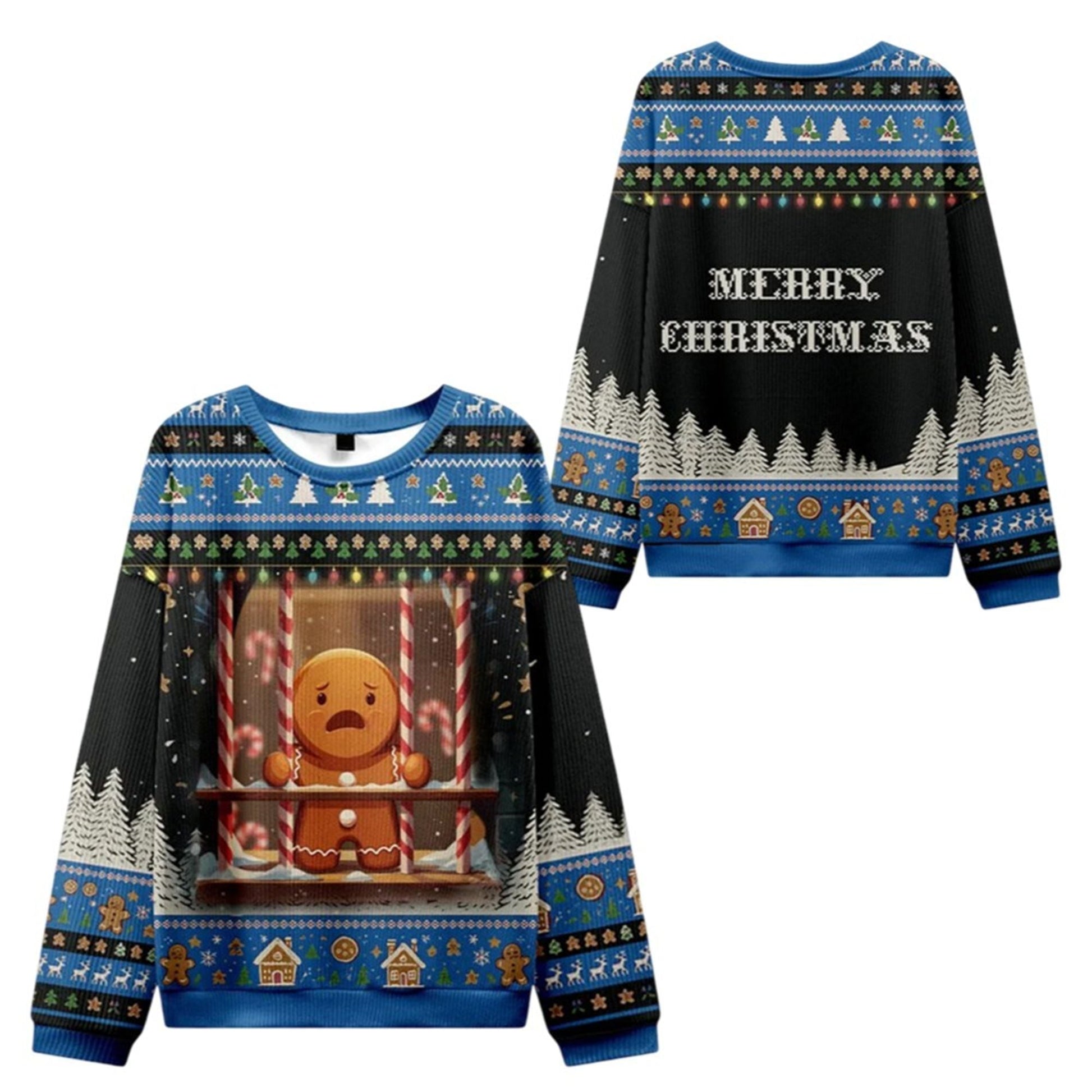 2026 Christmas Gingerbread Man Is Watching You In Prison Ugly Sweater - Moonbestprint
