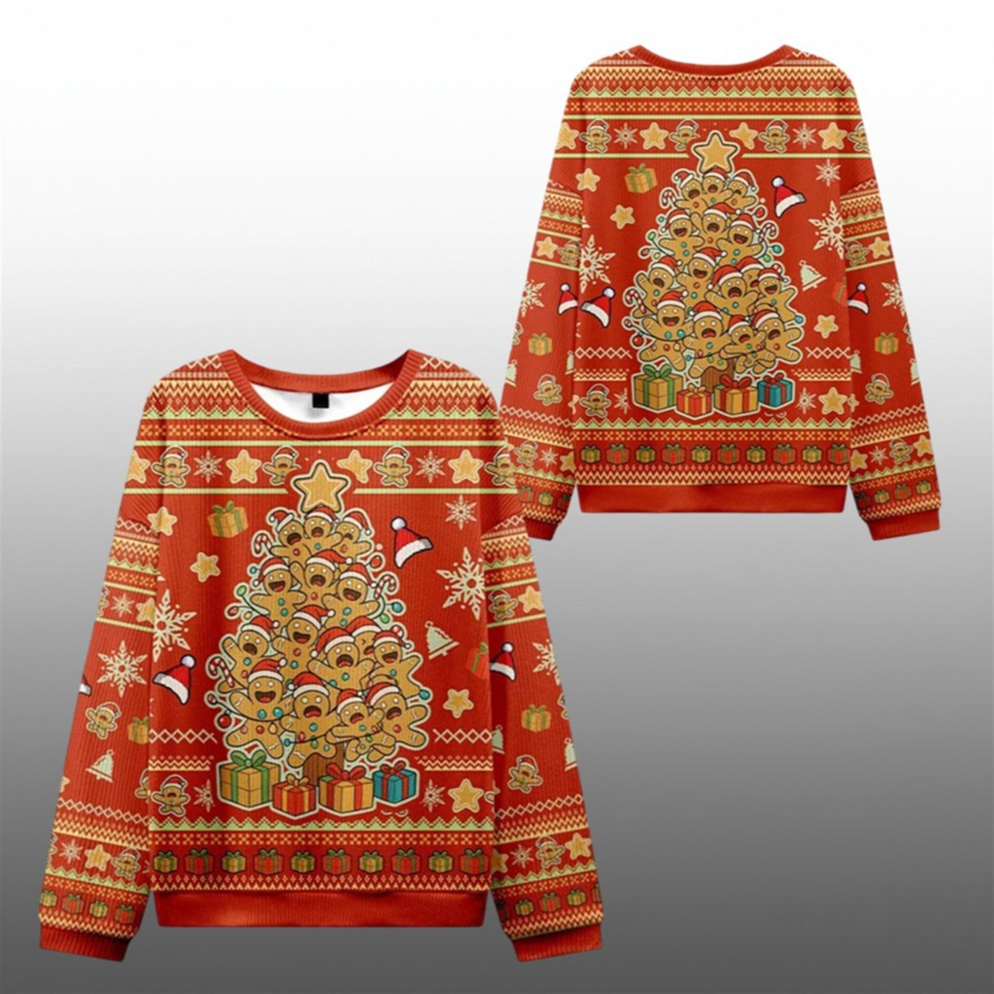 2026 Christmas Gingerbread Man Tree Ugly Sweater - Moonbestprint
