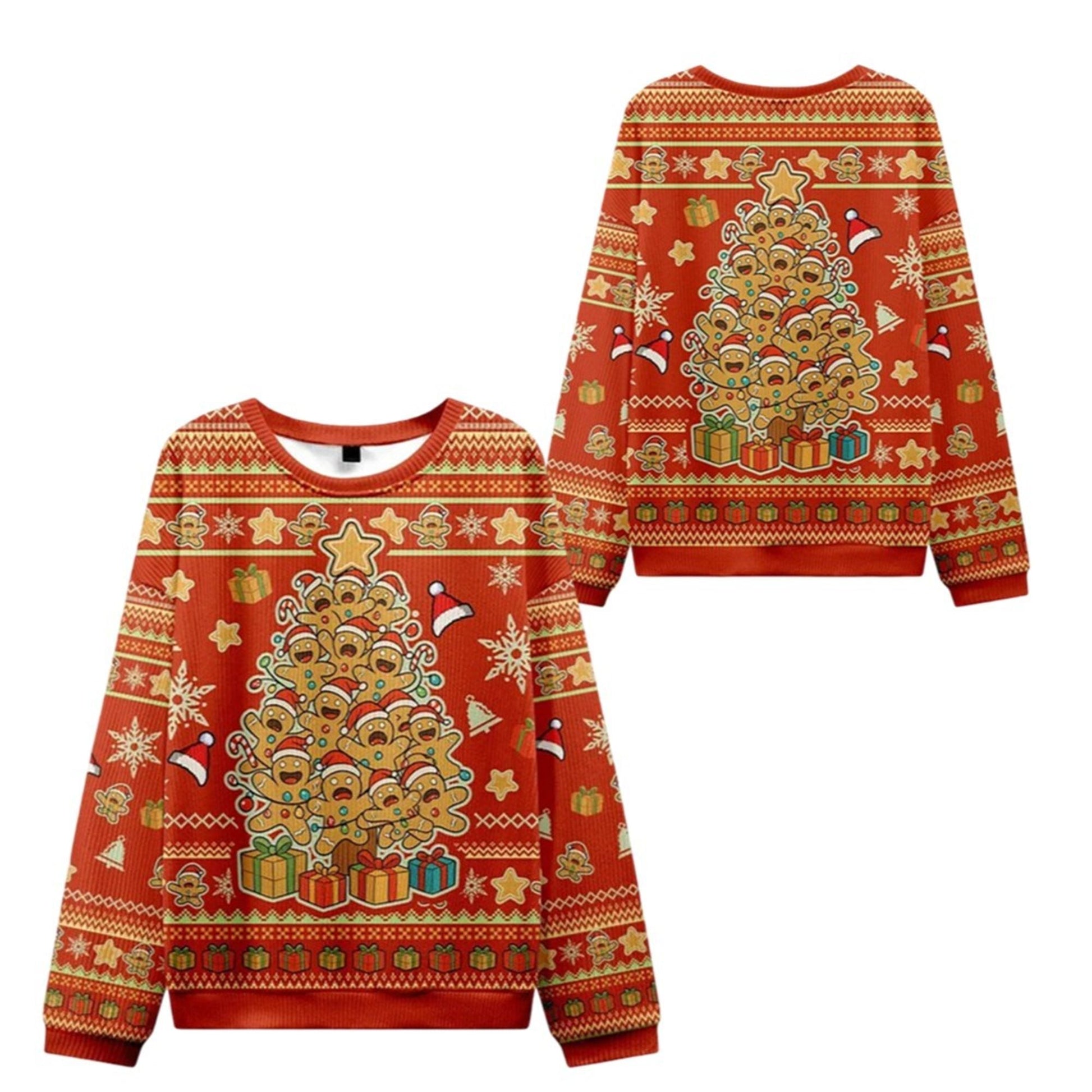 2026 Christmas Gingerbread Man Tree Ugly Sweater - Moonbestprint