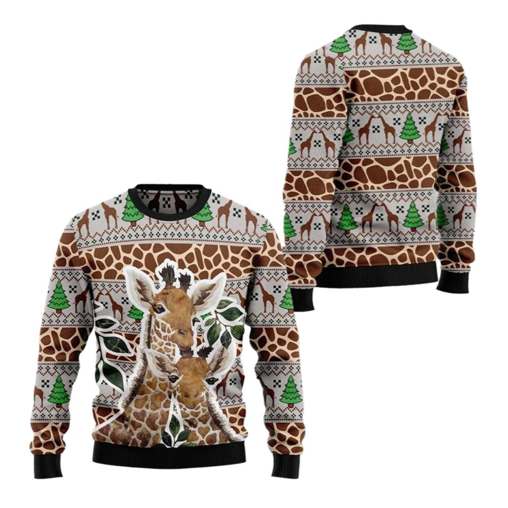 2026 Christmas Giraffe Family Ugly Christmas Sweater - Moonbestprint