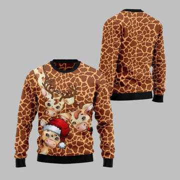 2026 Christmas Giraffe Funny Ugly Christmas Sweater - Moonbestprint