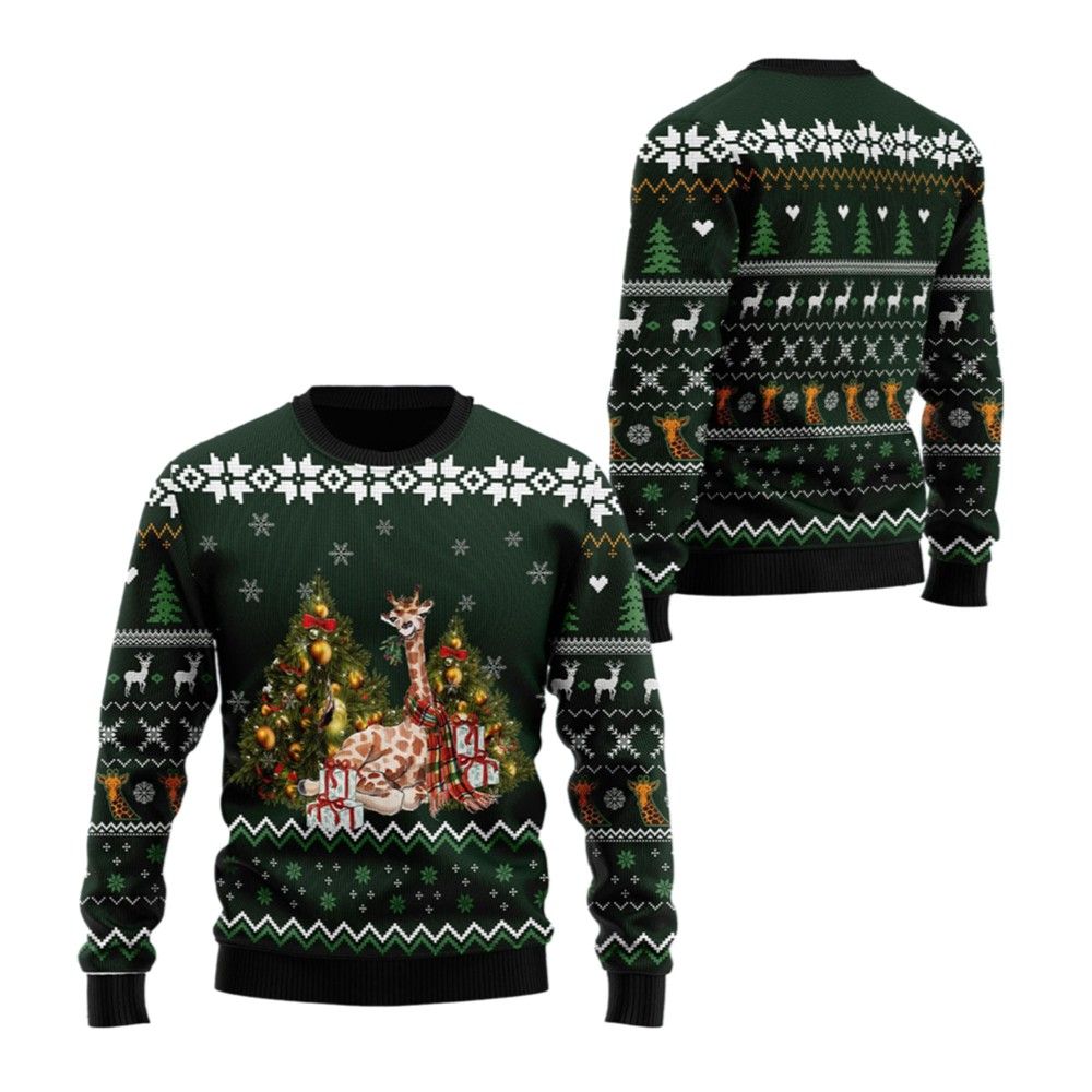 2026 Christmas Giraffe Holiday Ugly Christmas Sweater - Moonbestprint