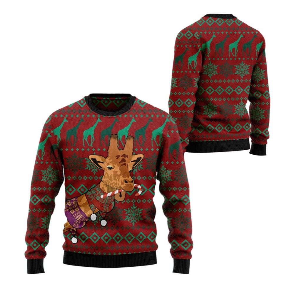 2026 Christmas Giraffe Winter Ugly Christmas Sweater - Moonbestprint