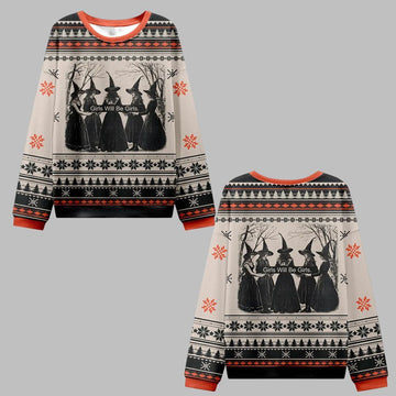 2026 Christmas Girls Will Be Girls Witch Ugly Christmas Sweater - Moonbestprint