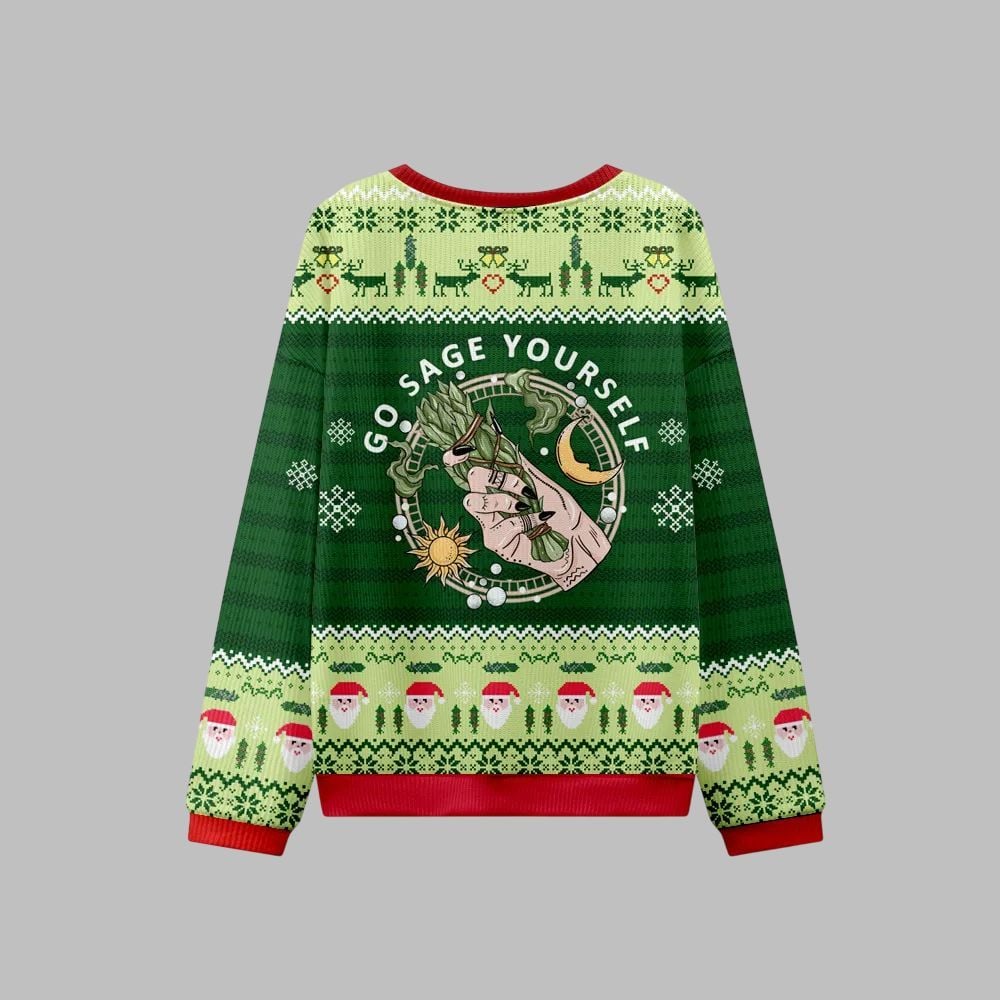 2026 Christmas Go Sage Yourself Ugly Christmas Sweater - Moonbestprint