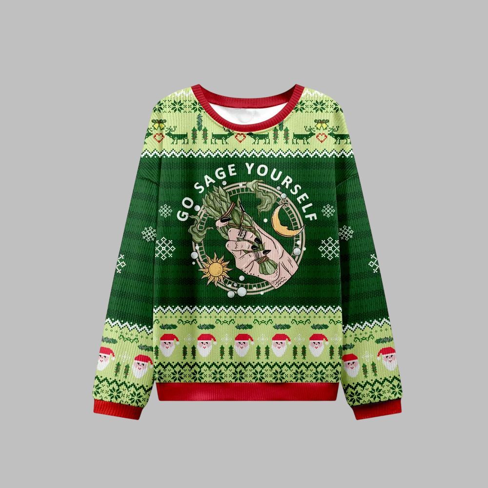 2026 Christmas Go Sage Yourself Ugly Christmas Sweater - Moonbestprint