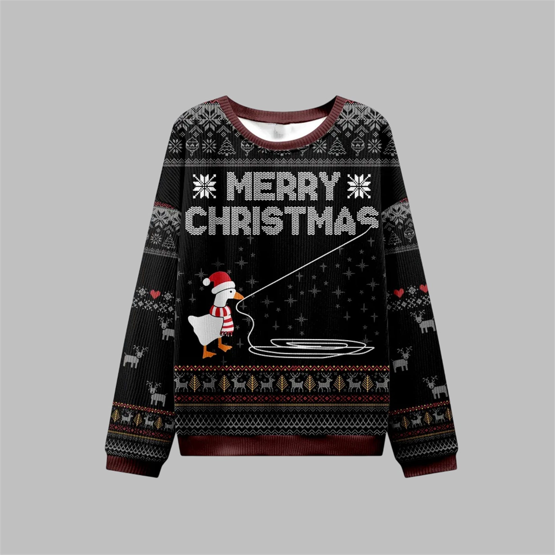 2026 Christmas Goose Pulling Out Its Wool Ugly Sweater - Moonbestprint