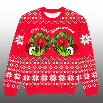 2026 Christmas Grnch Erst Vino Dann Intimo Ugly Sweater - Moonbestprint