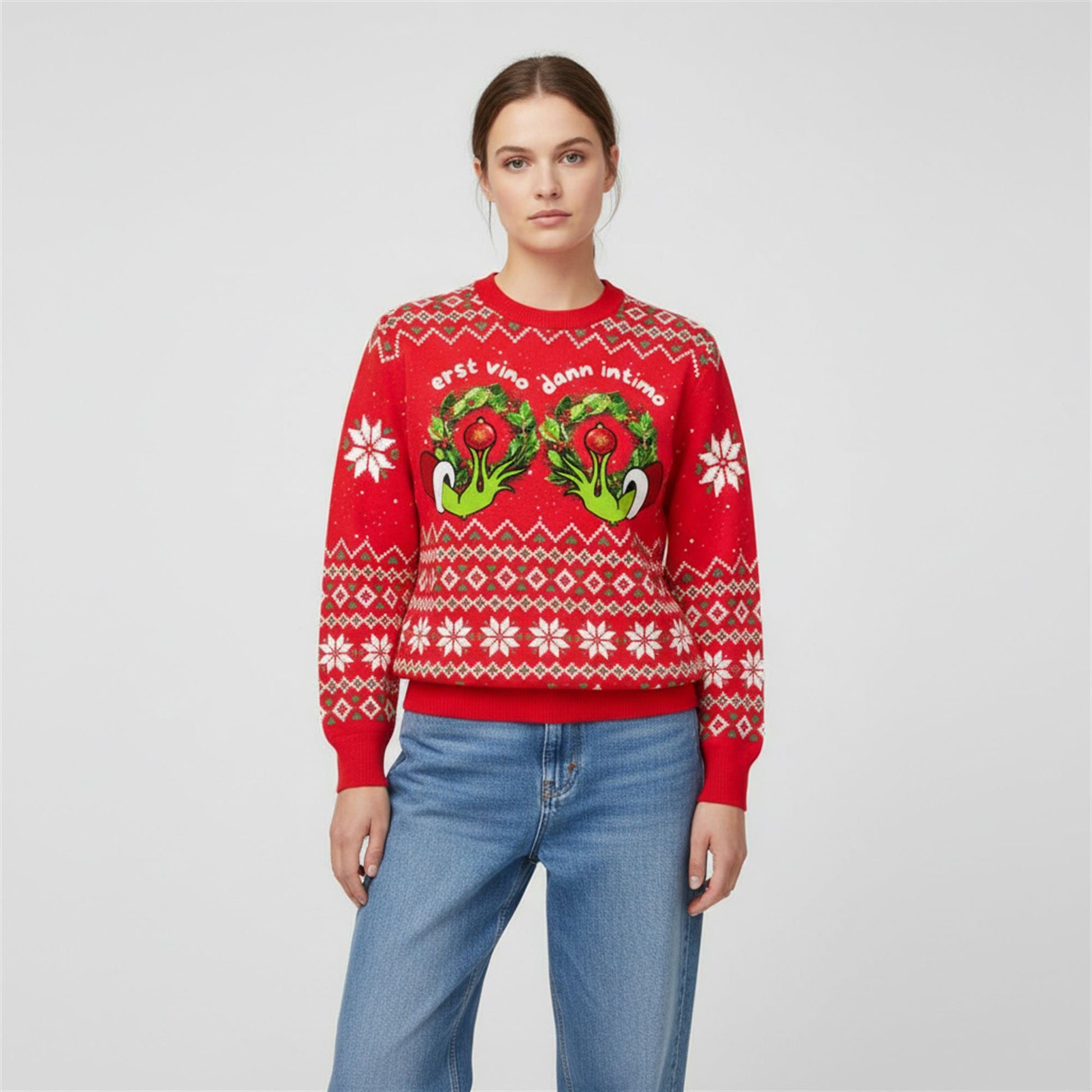 2026 Christmas Grnch Erst Vino Dann Intimo Ugly Sweater - Moonbestprint
