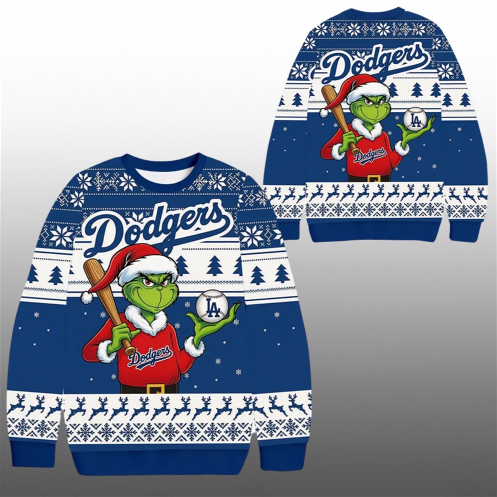 2026 Christmas Grnch LA Dodgers Ugly Sweater - Moonbestprint