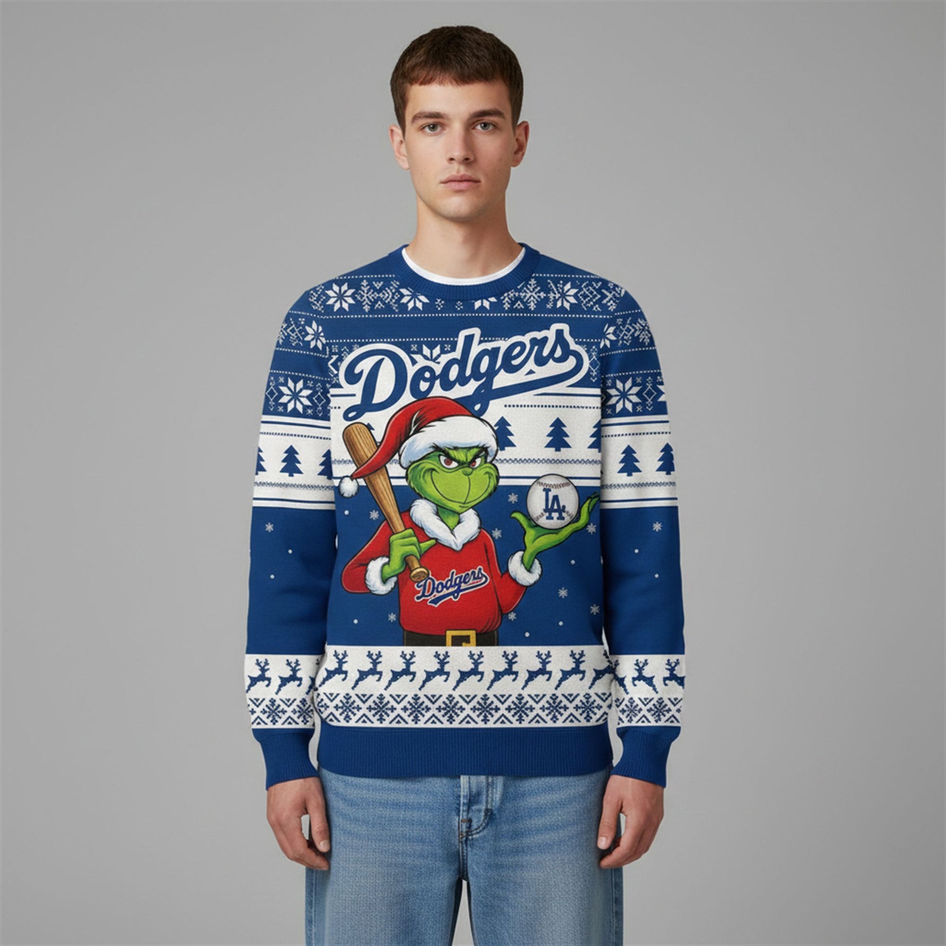 2026 Christmas Grnch LA Dodgers Ugly Sweater - Moonbestprint