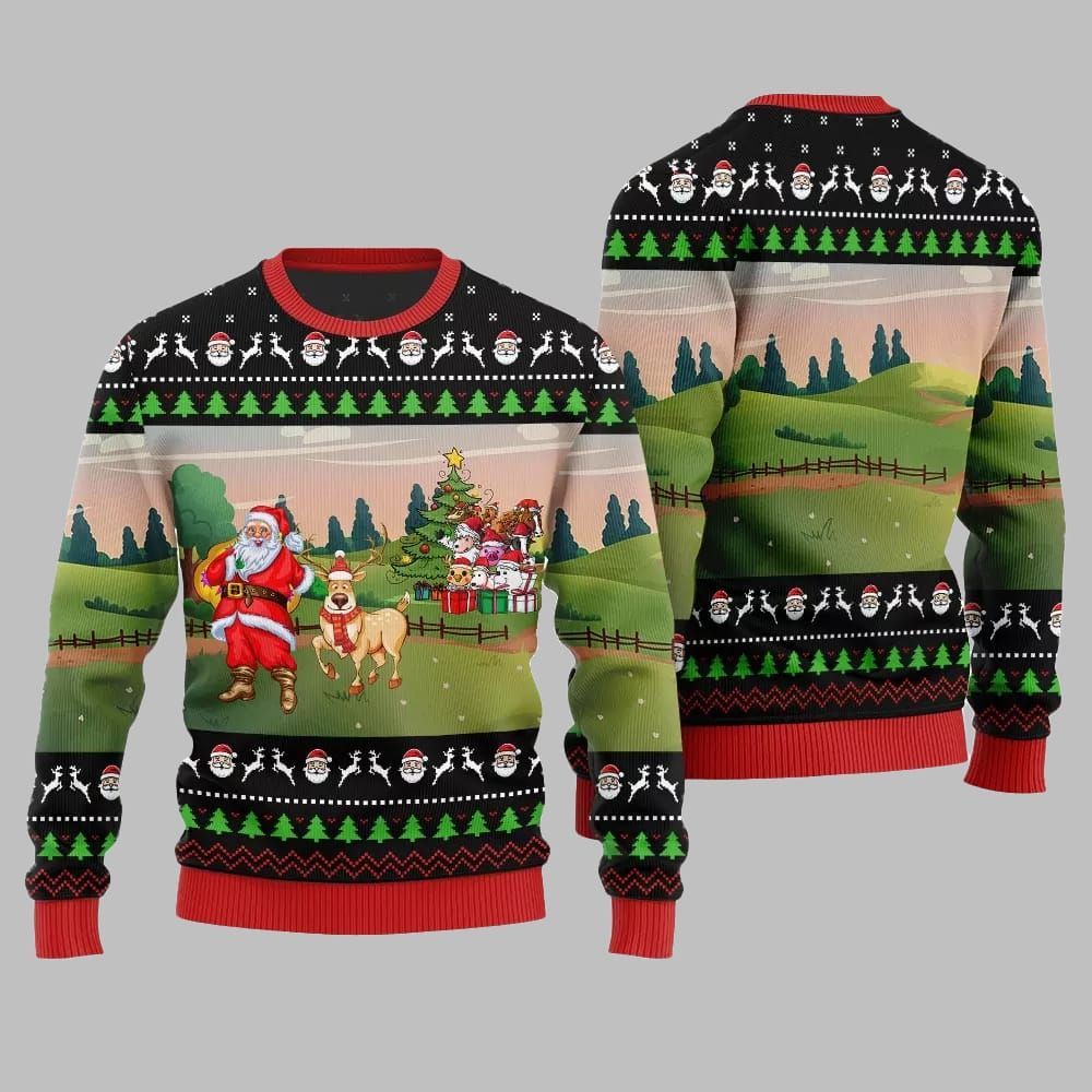 2026 Christmas Happy Christmas Farm Ugly Christmas Sweater - Moonbestprint