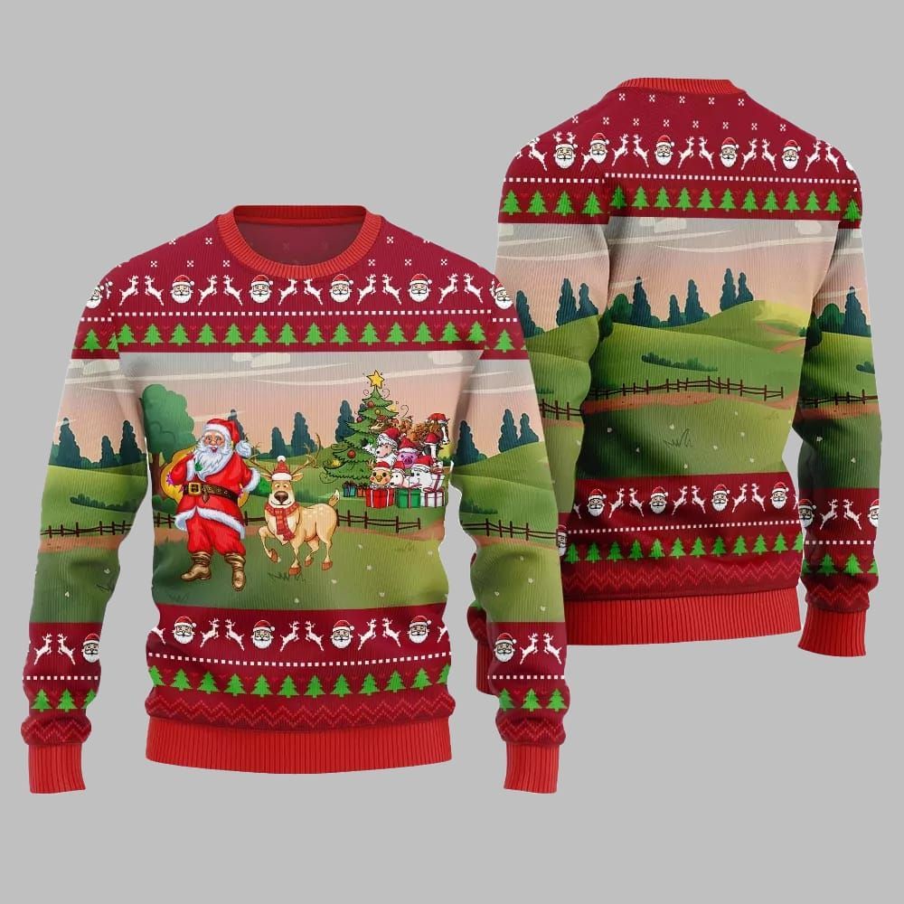 2026 Christmas Happy Christmas Farm Ugly Christmas Sweater - Moonbestprint