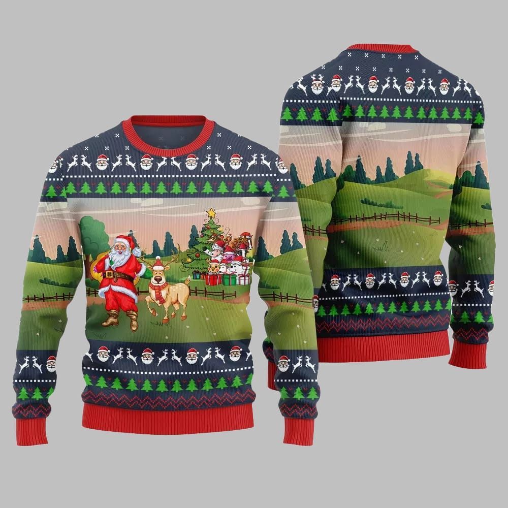 2026 Christmas Happy Christmas Farm Ugly Christmas Sweater - Moonbestprint