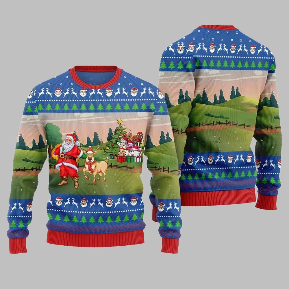 2026 Christmas Happy Christmas Farm Ugly Christmas Sweater - Moonbestprint