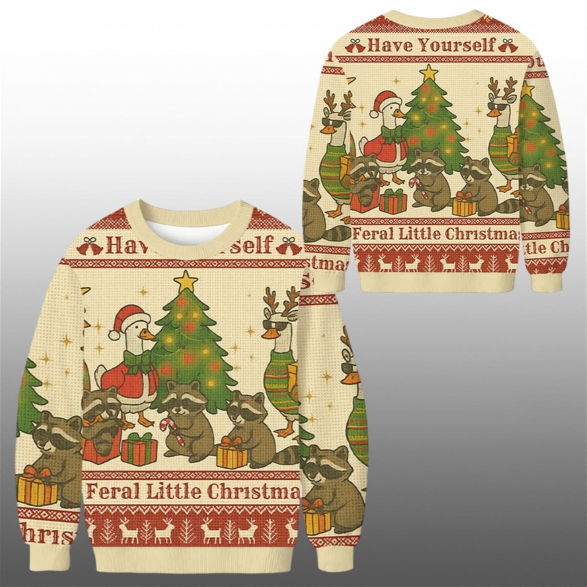 2026 Christmas Have Yourself Feral Little Christmas Animal Ugly Sweater - Moonbestprint