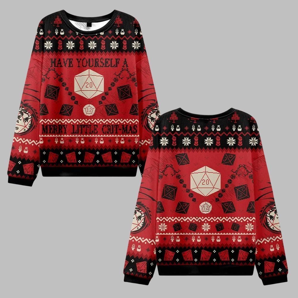 2026 Christmas Have Yourself a Merry Little Crit-mas Ugly Christmas Sweater - Moonbestprint