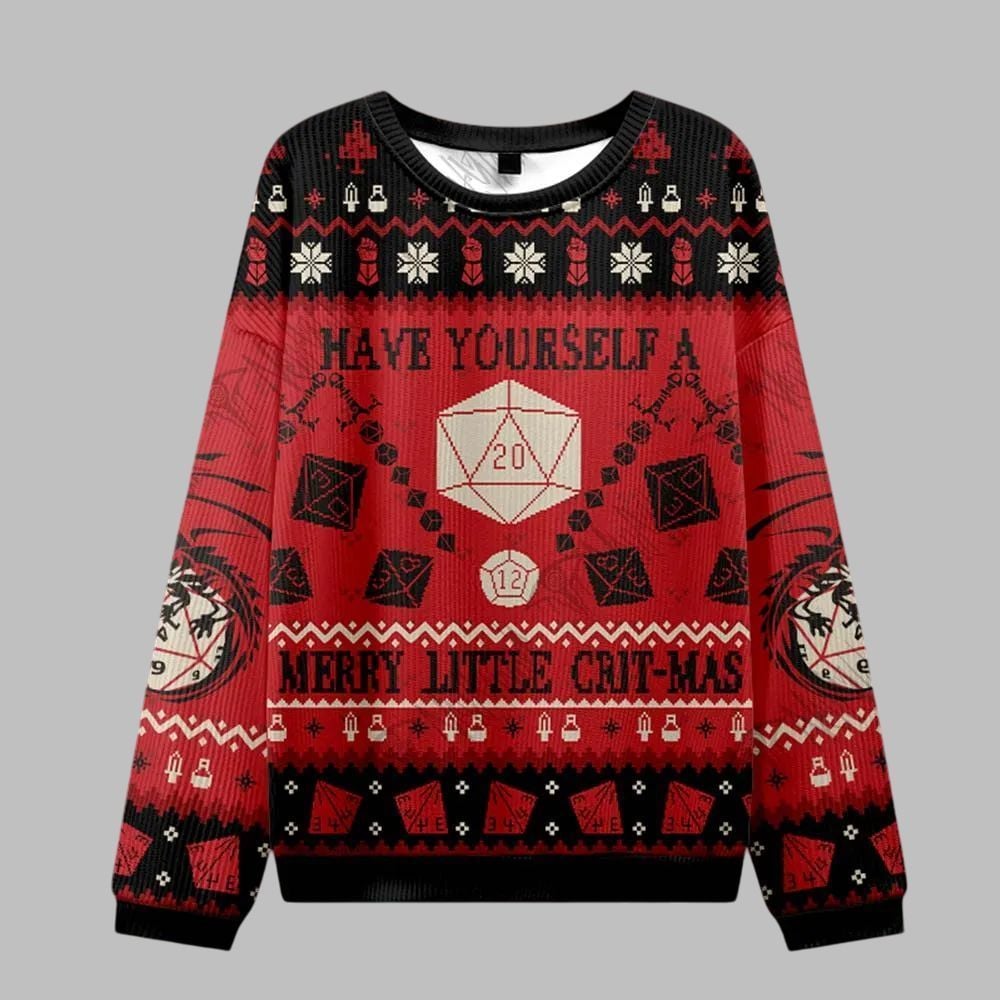 2026 Christmas Have Yourself a Merry Little Crit-mas Ugly Christmas Sweater - Moonbestprint