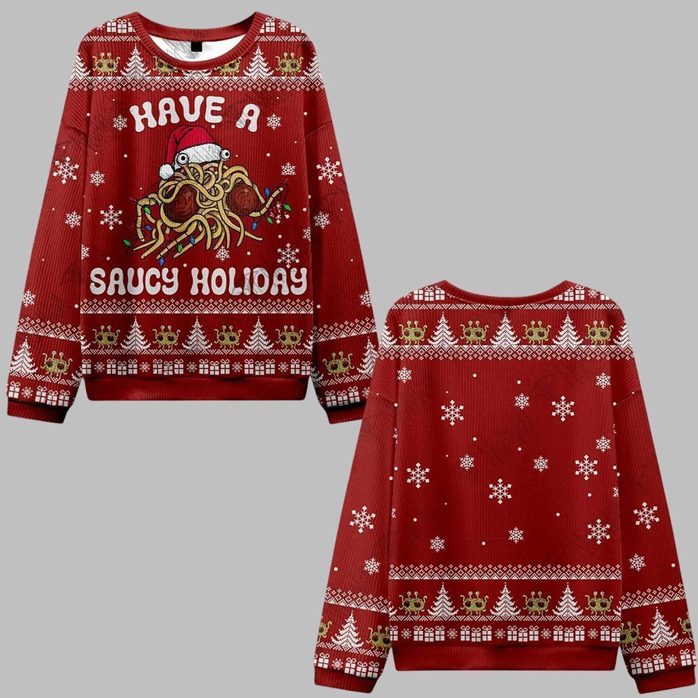 2026 Christmas Have a Saucy Holiday Ugly Christmas Sweater - Moonbestprint