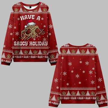 2026 Christmas Have a Saucy Holiday Ugly Christmas Sweater - Moonbestprint