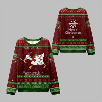 2026 Christmas Havoc Wreaking Goose Ugly Sweater - Moonbestprint