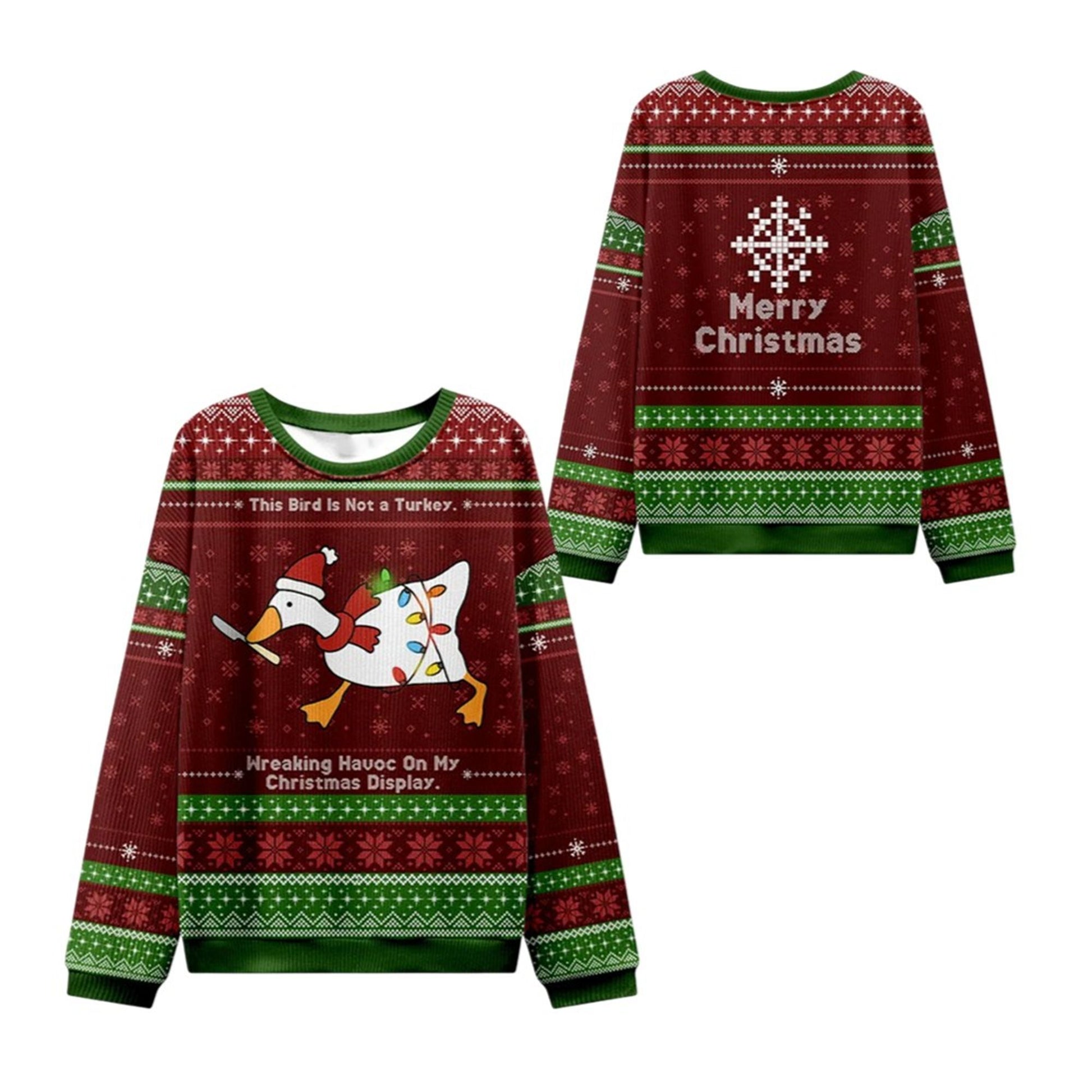 2026 Christmas Havoc Wreaking Goose Ugly Sweater - Moonbestprint