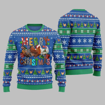 2026 Christmas Hilarious Farm Chicken Ugly Christmas Sweater - Moonbestprint